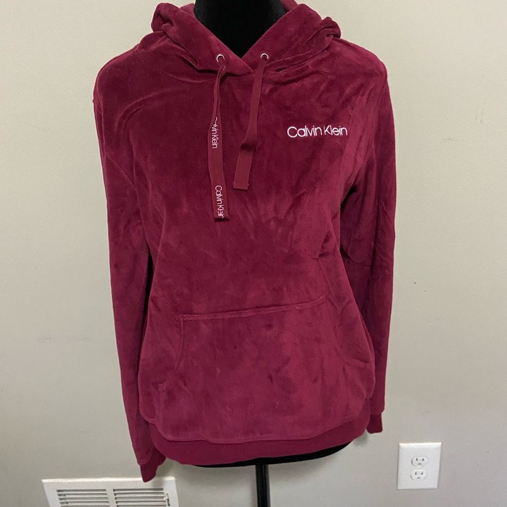Calvin Klein velour purple hoodie